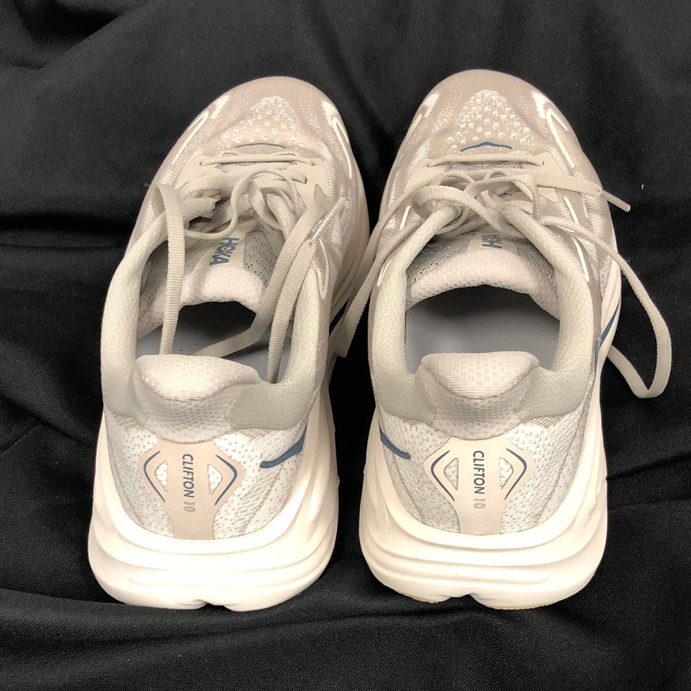 Mens Hoka Clifton 10 Lightweight Running Shoes — Light Gray & Blue sz10.52E - Picture 2 of 7